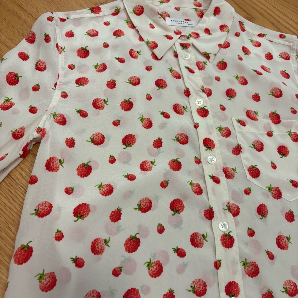 Equipment Reese Raspberry Print Silk Blouse - Picture 8 of 15